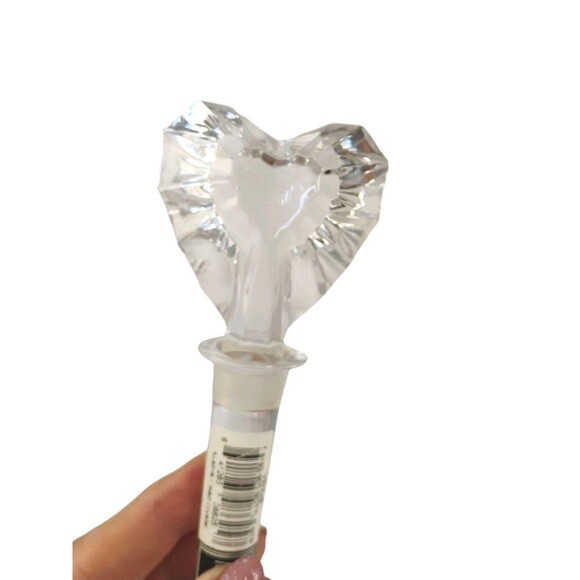Mikasa Lead Crystal Venus Heart Faceted Clear Glass Wine Bottle Stopper - Picture 4 of 14